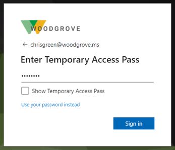 Temporary Access Portal Login page. . Temporary access pass blocked due to user credential policy